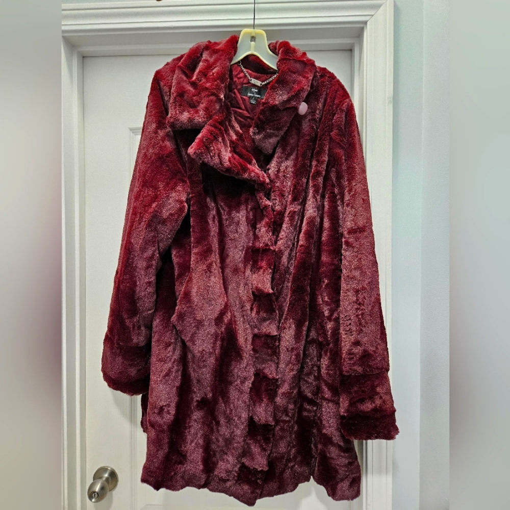 Dennis Basso faux fur coat XL